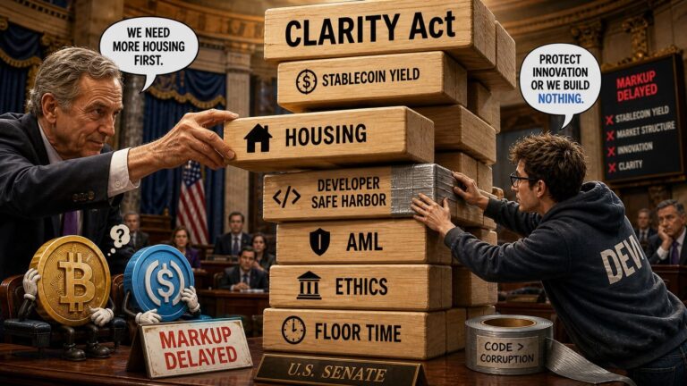 Crypto Clarity rules may be delayed because Congress is somehow stuck arguing over housing